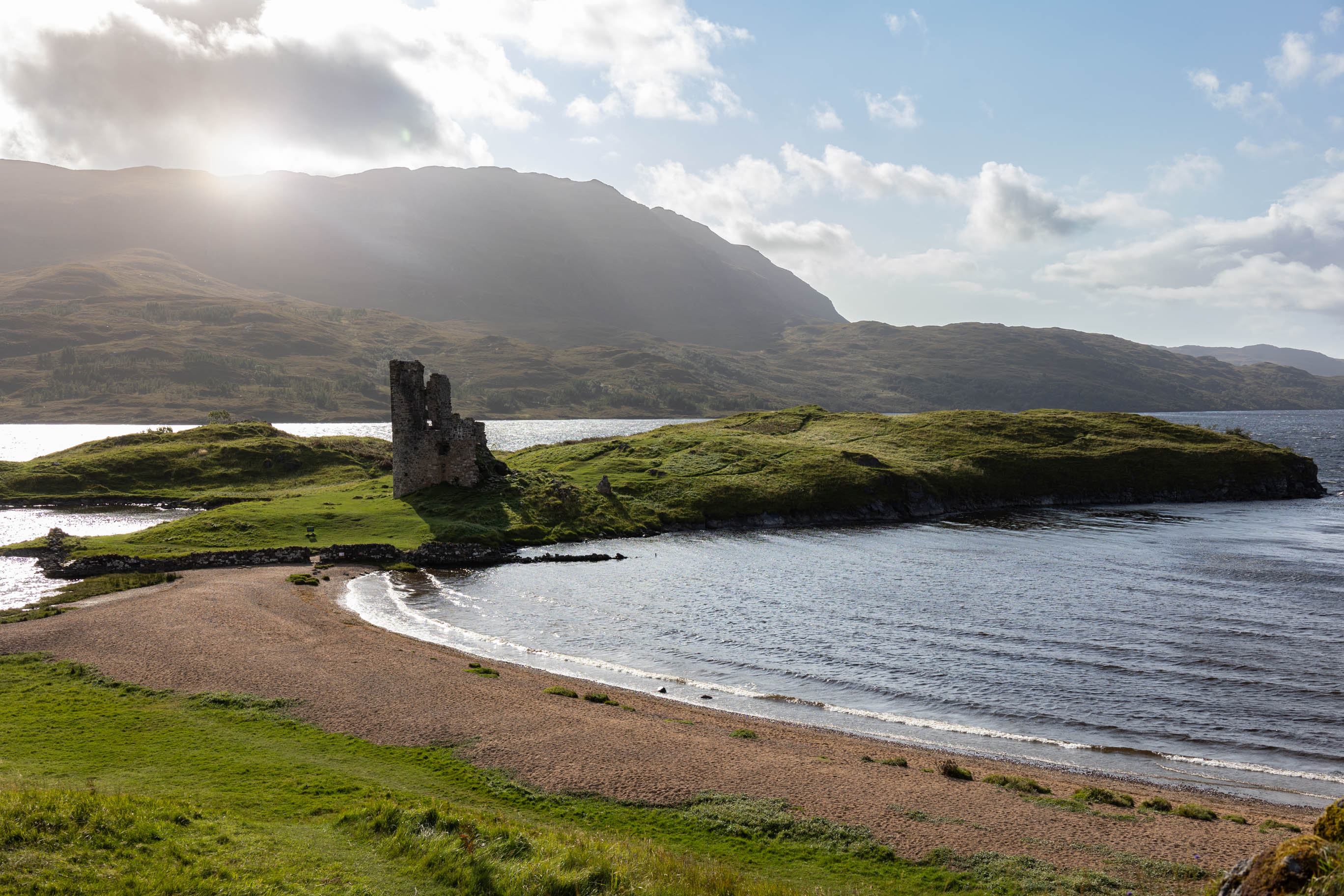 Blick auf das Ardvreck Castle in Schottland